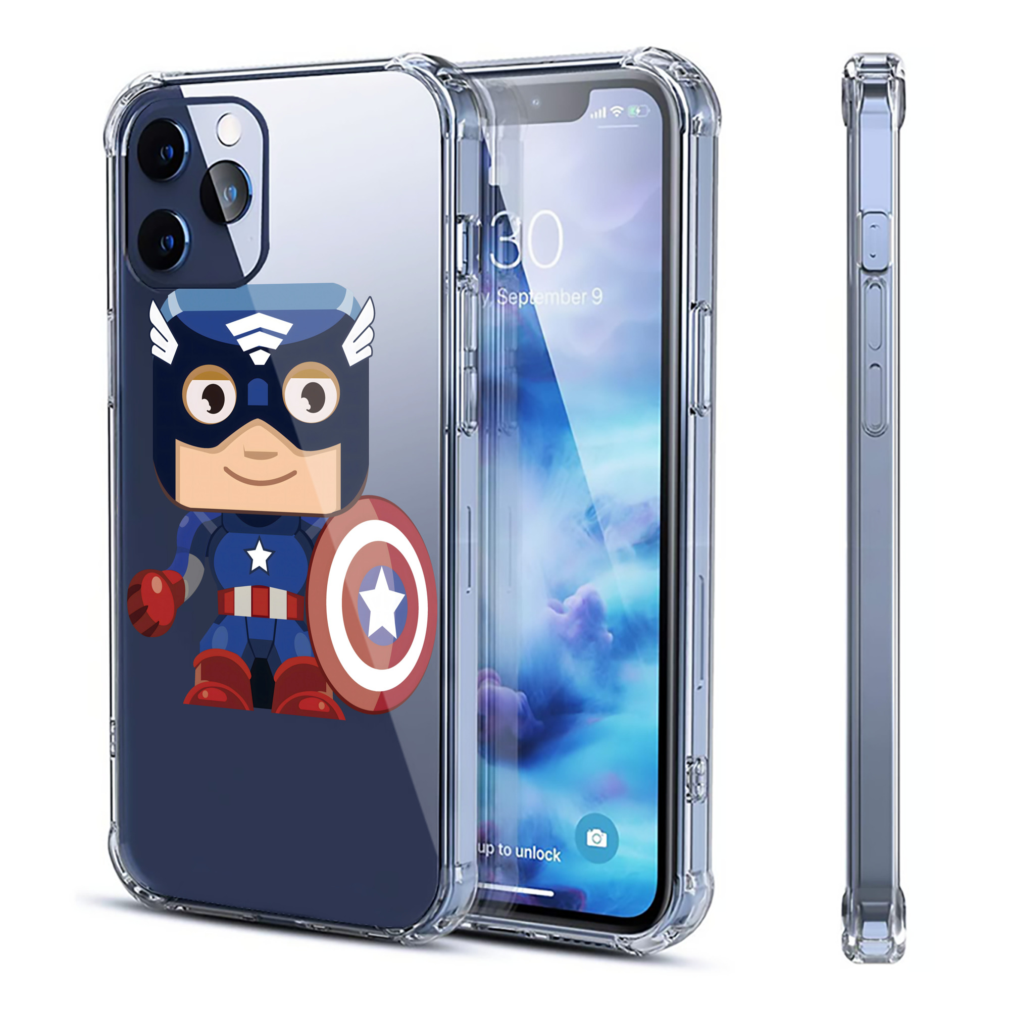 （画像用） アベンジャーズ The Avengers 【iPhone 12シリーズ対応】透明スマホケース（クリアソフトケース）